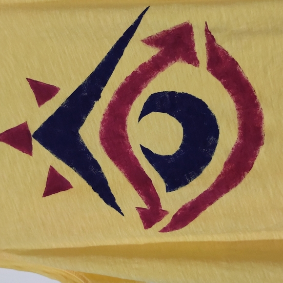 Tank Top streetwear graffiti painted Festival size S/M yellow purple blue - Picture 3 of 6